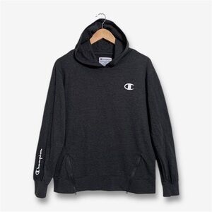 Champion Womens Hooded Sweatshirt Granite Heather Dark Gray with Zippers Small